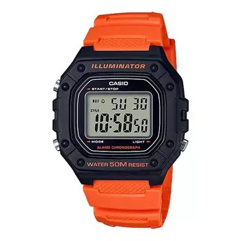 [Casio] CASIO Стандартные цифровые часы W-218H-4B2V Мужские Женские Дешевые Casio Chipkashi Оранжевые Зарубежные Модели [Товар]