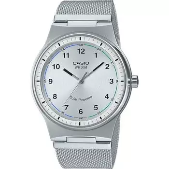 [Casio] CASIO стандартные солнечные аналоговые водонепроницаемые часы 5 ATM MTP-RS105M-7BV мужские серебристые сетчатые металлические часы с ремешком зарубежная модель [продукт]