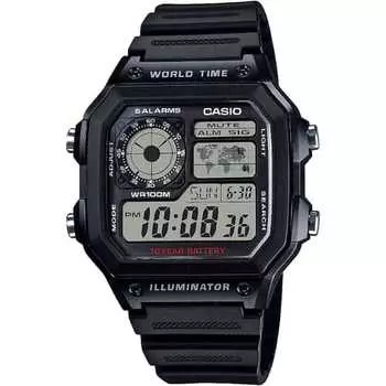 Casio CASIO World Time цифровые часы AE-1200WH-1AV черные Overseas модель