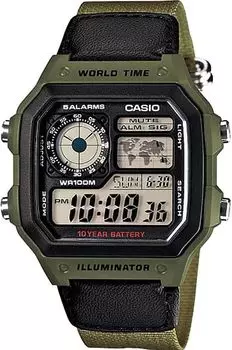 [Casio] CASIO World Time Digital Watch AE-1200WHB-3BV Green Overseas Model [Параллельный импорт]