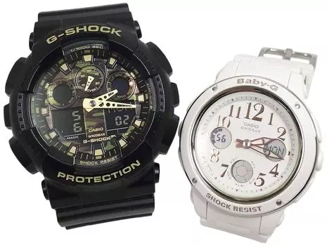 Casio Часы Casio пара в оригинальном парном футляре Baby G набор G-SHOCK G-Shock и 2-х предметные GA-100CF-1A9JF BGA-150EF-7BJF