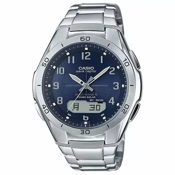 [Casio] Часы Casio WAVECEPTOR Solar Watch, совместимые с 6 радиостанциями по всему миру, аналогово-цифровая комбинированная модель WVA-M640D-2A2JF, мужские
