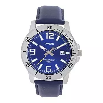 Casio Часы Enticer Blue Leather Band Blue Dial Casual Analog Sporty MTP-VD01L-2BV для мужчин