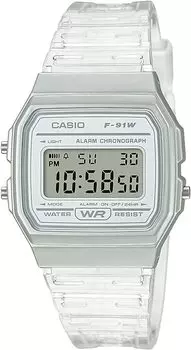 CASIO цифровые часы кварцевые F-91WS-7 унисекс дешевые Casio прозрачные [Товар]