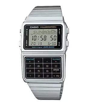 [Casio] DATA BANK Digital Watch DBC-611-1 Men s Silver x Black Overseas Model [Parallel Import]