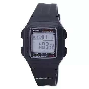 Casio Digital 5 Alarms Dual Time Illuminator F-201WA-1ADF F201WA-1ADF Мужские часы