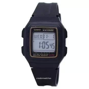 Casio Digital 5 Alarms Dual Time Illuminator F-201WA-9ADF F201WA-9ADF Мужские часы