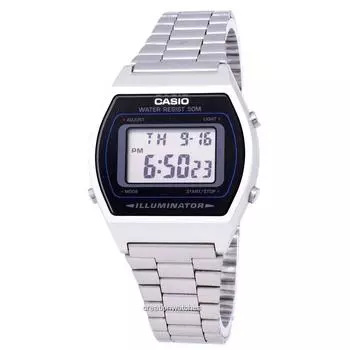 Casio Digital Quartz Stainless Steel Illuminator B640WD-1AVDF B640WD-1AV Часы унисекс чёрный