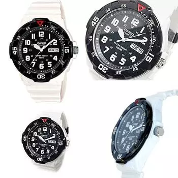 CASIO Diver s Look 100m Водонепроницаемые аналоговые пластиковые часы с ремешком для мужчин унисекс (MRW-200HC-4B MRW-200HC-7B) (MRW-200HC-7B (белый))