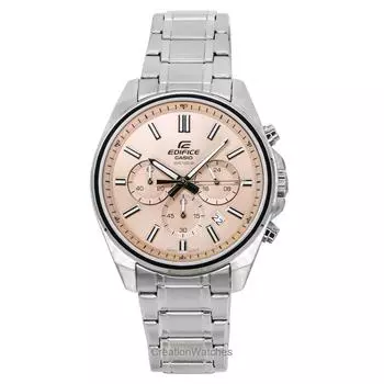 Casio Edifice Analog Standard Chronograph Pink Dial Quartz EFV-650D-4AV 100M Мужские часы розовый