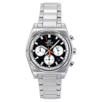 Casio Edifice Аналоговый хронограф Нержавеющая сталь Черный циферблат Кварцевые EFB-730D-1AV 100M Мужские часы чёрный