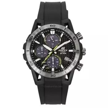 Casio Edifice Sospensione аналоговый хронограф с ремешком из смолы, серый циферблат, солнечные часы EQS-960PB-1AV 100M для мужчин серый