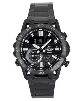 Casio Edifice Sospensione Смартфон Link Bluetooth Аналоговые цифровые кварцевые часы с черным циферблатом ECB-40BK-1A 100 Мужские часы чёрный