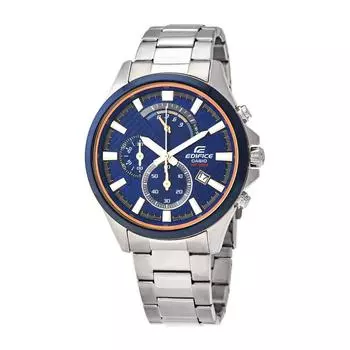 Casio Edifice Стандартный хронограф с аналоговым синим циферблатом Кварцевые мужские часы EFV-530DB-2A 100M