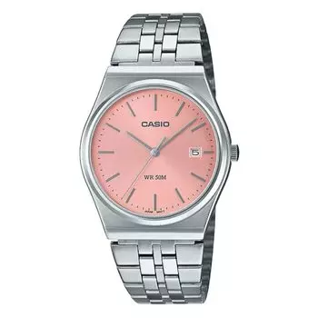 Casio Enticer Analog Pink Dial Retro Мужские мужские MTP-B145D-4AVDF (А2200), Серебро,
