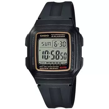 CASIO F-201WA-9AJH [Стандартные часы] Квадратные часы из черной смолы Цифровые