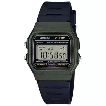 CASIO F-91WM-3AJH [Стандартные часы] Квадратные часы из черной смолы Цифровые