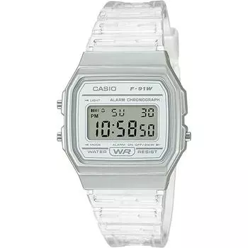 CASIO F-91WS-7 унисекс цифровые кварцевые часы прозрачный корпус дешевые Casio [импортные]