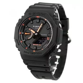 [Casio] CASIO G-SHOCK Аналоговые цифровые мужские часы серии 2100 с черным кварцевым ремешком GA-2100-1A4DR