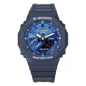Casio G-Shock Analog Digital Bio-Based Resin Strap Blue Dial Quartz GA-2100AS-2A 200M Men s Watch синий