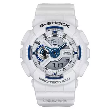 Casio G-Shock Analog Digital Resin Strap White Dial Quartz GA-110HDS-7A 200M Men s Watch белый