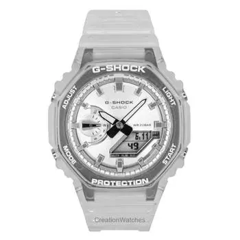Casio G-Shock Аналогово-цифровые часы с полимерным ремешком, серый циферблат, кварцевые GA-2100BM-7A8 200M, унисекс серый