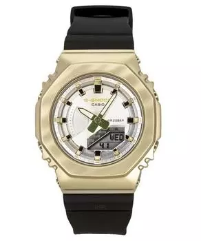 Casio G-Shock Аналоговые цифровые цифровые кварцевые часы Casio G-Shock с полимерным ремешком и серебряным циферблатом GM-S2100BC-1A 200M Женские часы серебряный