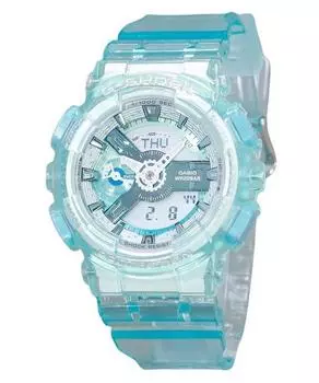 Casio G-Shock Аналоговые цифровые виртуальные миры Полупрозрачные светло-голубые многоцветные кварцевые циферблаты GMA-S110VW-2A Женские часы 200M разноцветный