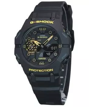 Casio G-Shock Caution Желтый Аналоговый Цифровой Ремешок из смолы для мобильных устройств с черным циферблатом Кварцевые мужские часы GA-B001CY-1A 200M