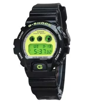 Casio G-Shock Digital, черные кварцевые мужские часы с ремешком из смолы на биологической основе DW-6900RCS-1 200M зелёный