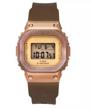 Casio G-Shock Digital Кварцевые женские часы с коричневым безелем с ионным покрытием и ремешком из био-смолы GM-S5600UBR-5 200M бронзовый
