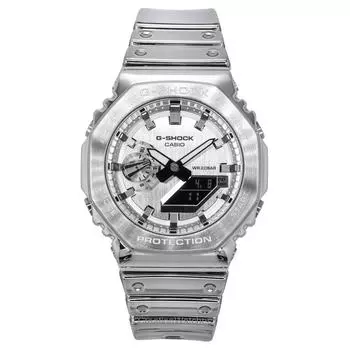 Casio G-Shock G-Steel Fine Metallic Tough Silicone Strap Серый циферблат Кварцевые мужские часы GM-2100YM-8A 200M серый