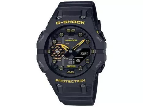 Casio G-Shock GA-B001CY-1AJF Caution Желтые мужские часы Bluetooth с черным полимерным ремешком