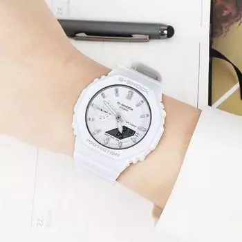 Casio G-Shock Gyal Oak Mini White Уменьшенные повседневные водонепроницаемые часы с карбоновым сердечником