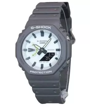Casio G-Shock Hidden Glow Series аналоговые цифровые часы с ремешком из био-смолы, белый циферблат, кварцевые часы GA-2100HD-8A 200M для мужчин белый