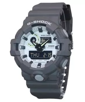 Casio G-Shock Hidden Glow Series аналоговые цифровые часы с ремешком из смолы, серым циферблатом, кварцевые часы GA-700HD-8A 200M для мужчин серый