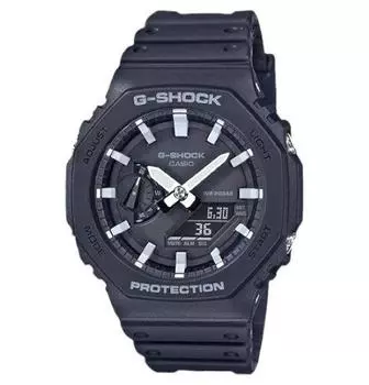 Casio G-shock MINI GA-2100-1A Стандартные аналоговые цифровые часы с двойным дисплеем GA-2100 чёрный