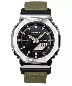 Casio G-Shock Utility Metal Collection Аналоговый цифровой тканевый ремешок с черным циферблатом Кварцевые мужские часы GM-2100C-5A 200M