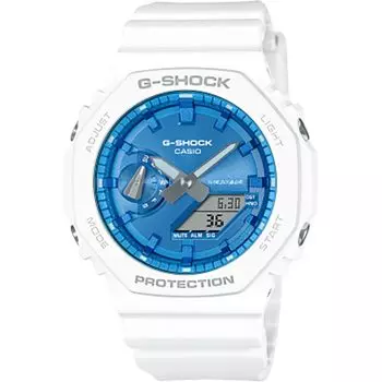 Casio GA-2100WS-7AER Uni Adult Quartz Analog Watch with Stainless Steel Strap White Strip White Strip White Strip, White, Strip
