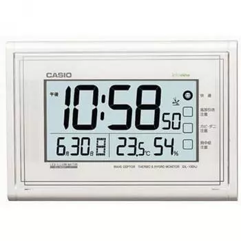 CASIO IDL 150NJ 7JF [Жемчужно-белый температурный гигрометр, настенные радиочасы с радиоприемником]