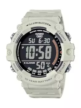 CASIO Illuminator AE1500WH Series | 10 Year Battery | Men s Digital Watch, White, Chronograph