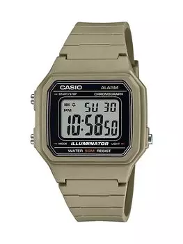 Casio Illuminator Alarm Chronograph Digital Watch 50M Waterproof W217H-5AV, Beige
