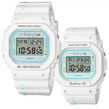 КОЛЛЕКЦИЯ CASIO 2021 Коллекция Casio из 2 белых часов Square Digital Коллекция Lover Та же модель LOVER S Lover s LOV-21B-7 «Equation» белый