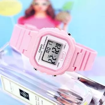 Casio квадратные красочные часы для девочек, обучающие детей, часы для учащихся начальной школы, подарок на новый семестр, детские повседневные часы