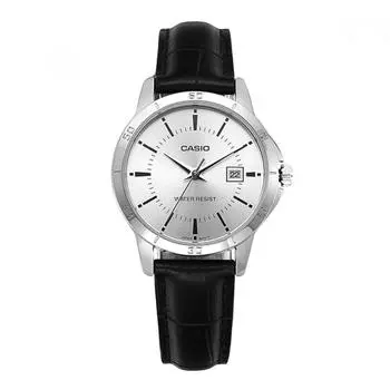 CaSio Ltp V004l 7audf Ltp V004l 7a аналоговые Sat студенческие женские часы с кожаным ремешком LTP-V004L-7AUDF