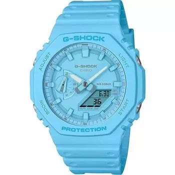 CASIO Men s G-SHOCK GA-2100-2A2JF [G-SHOCK TONE-ON-TONE Series] Round Watch Blue Digital Analog