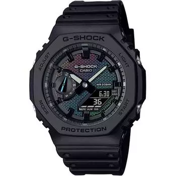 CASIO Men s G-SHOCK GA-2100RW-1AJF [G-SHOCK Brick Pattern Design] Round Watch Black Digital Analog