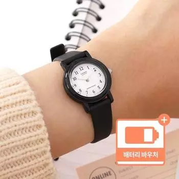 Casio мини-размер, простые белые, черные часы для вступительных экзаменов в колледж, студенческие тестовые часы + ваучер на замену батареи, пакет