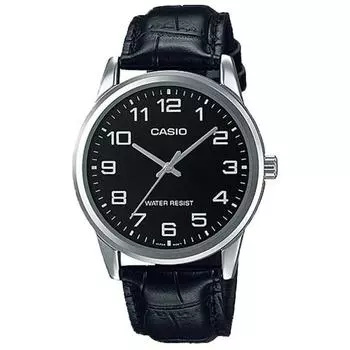 Casio MTP-V001L-1B Электронные наручные часы Мужской кожаный студенческий модный костюм