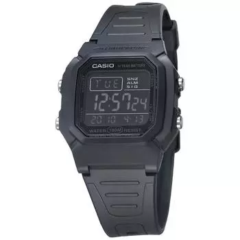 Casio Мужские кварцевые часы с ремешком из смолы черного цвета 17 модель W 800h 1bvcf